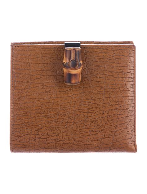 gucci brown wallet women's|gucci bamboo wallets.